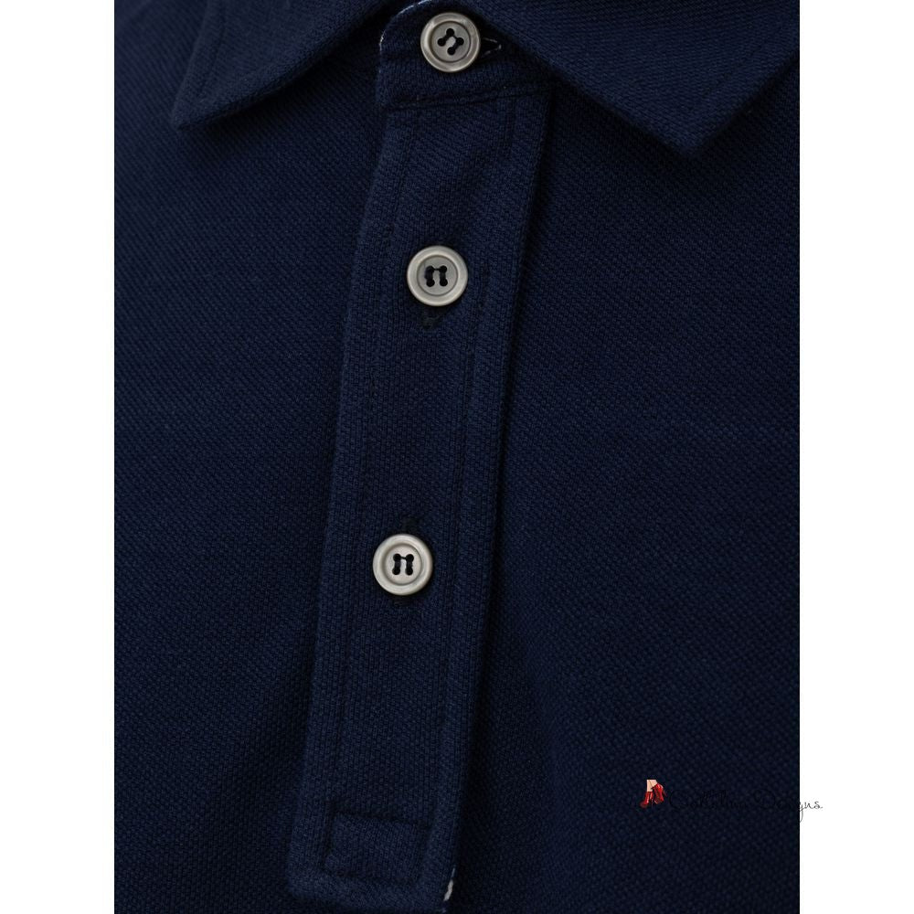 Blue Cotton Polo Shirt