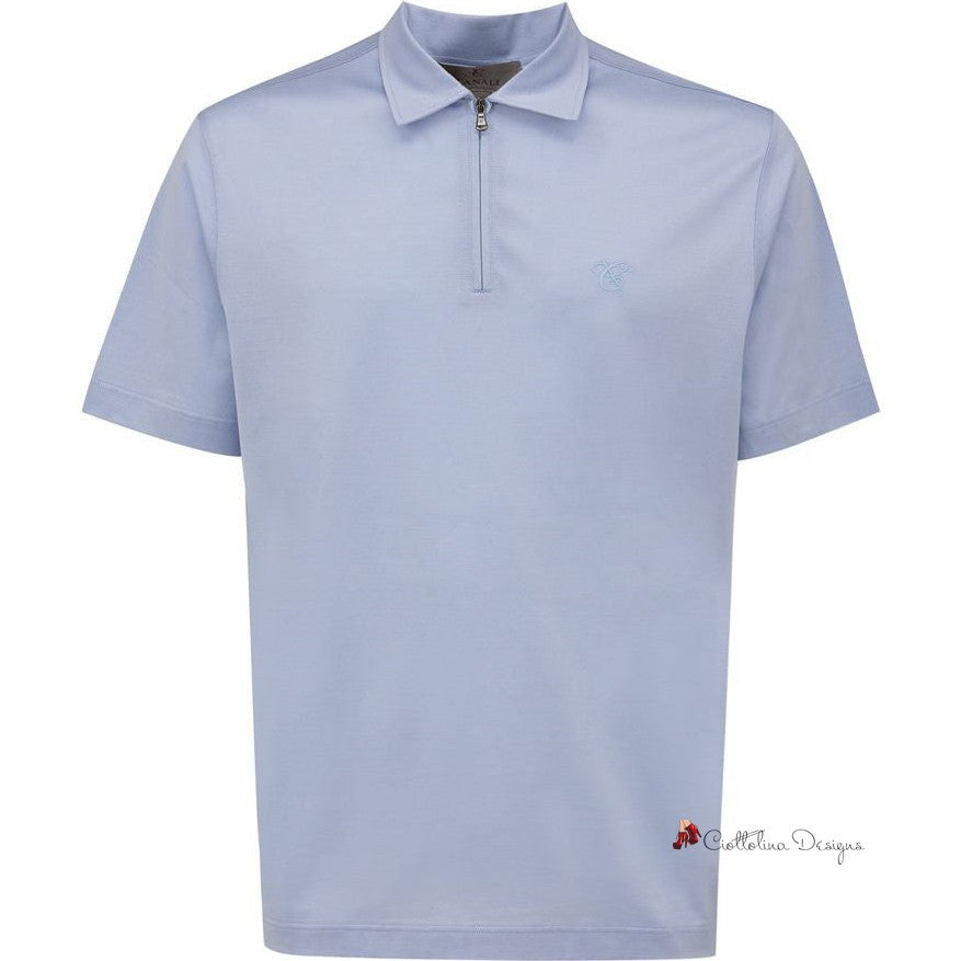 Light Blue Cotton Polo Shirt