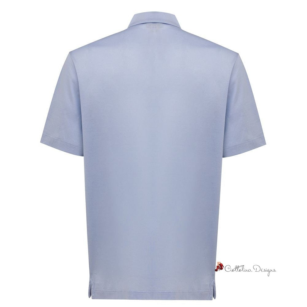 Light Blue Cotton Polo Shirt