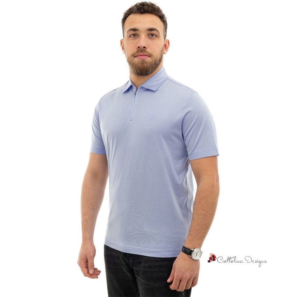 Light Blue Cotton Polo Shirt