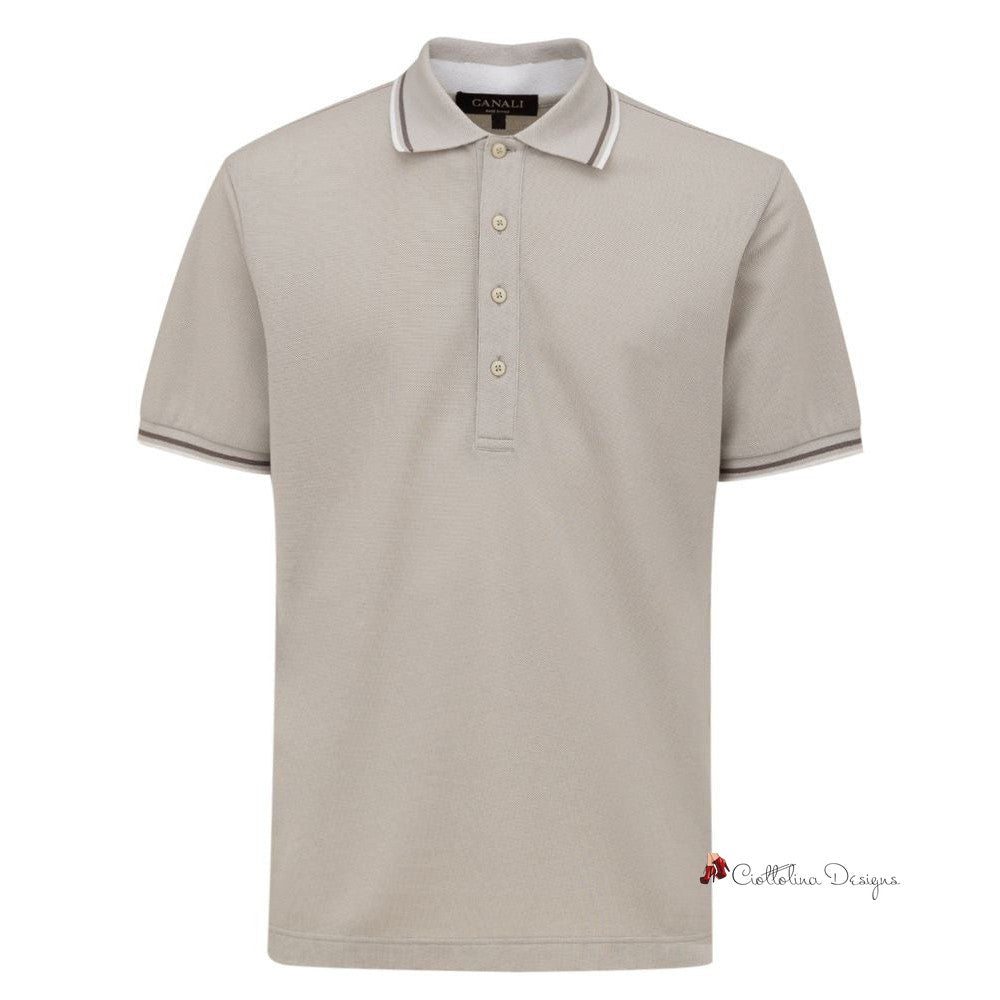 Gray Cotton Polo Shirt