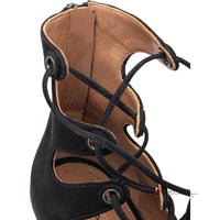 Black Leather Scamociata Sandal