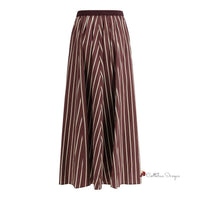 Striped satin Long Skirt