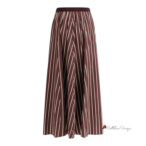 Striped satin Long Skirt