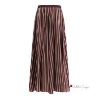 Striped satin Long Skirt