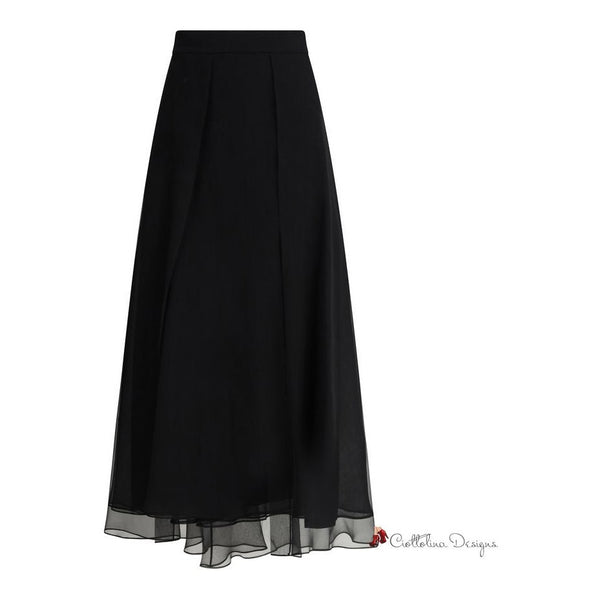 Silk crêpe midi Skirt