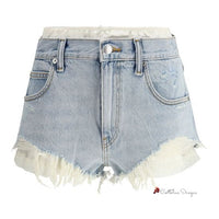 Denim Shorts with silk insert