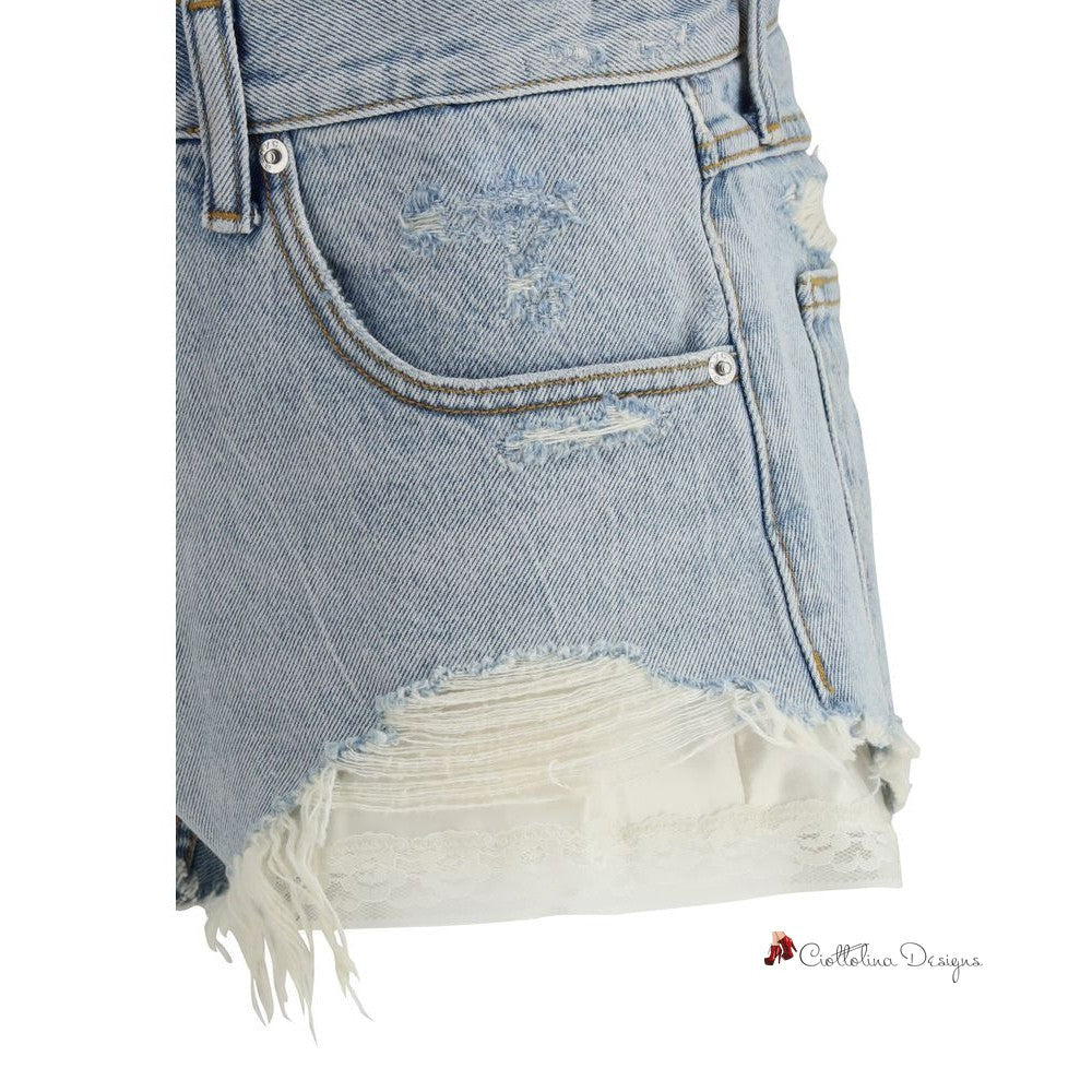 Denim Shorts with silk insert