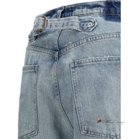 Jeans with back cinch strap