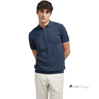 Blue Cotton Polo Shirt