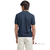 Blue Cotton Polo Shirt