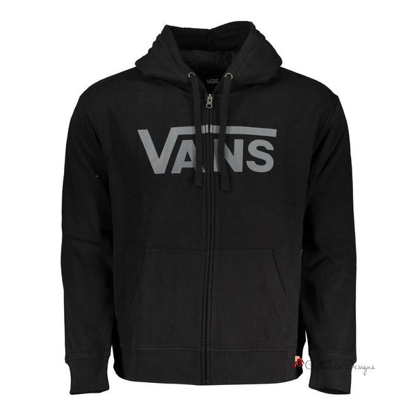 Sleek Black Hooded Zip Sweatshirt