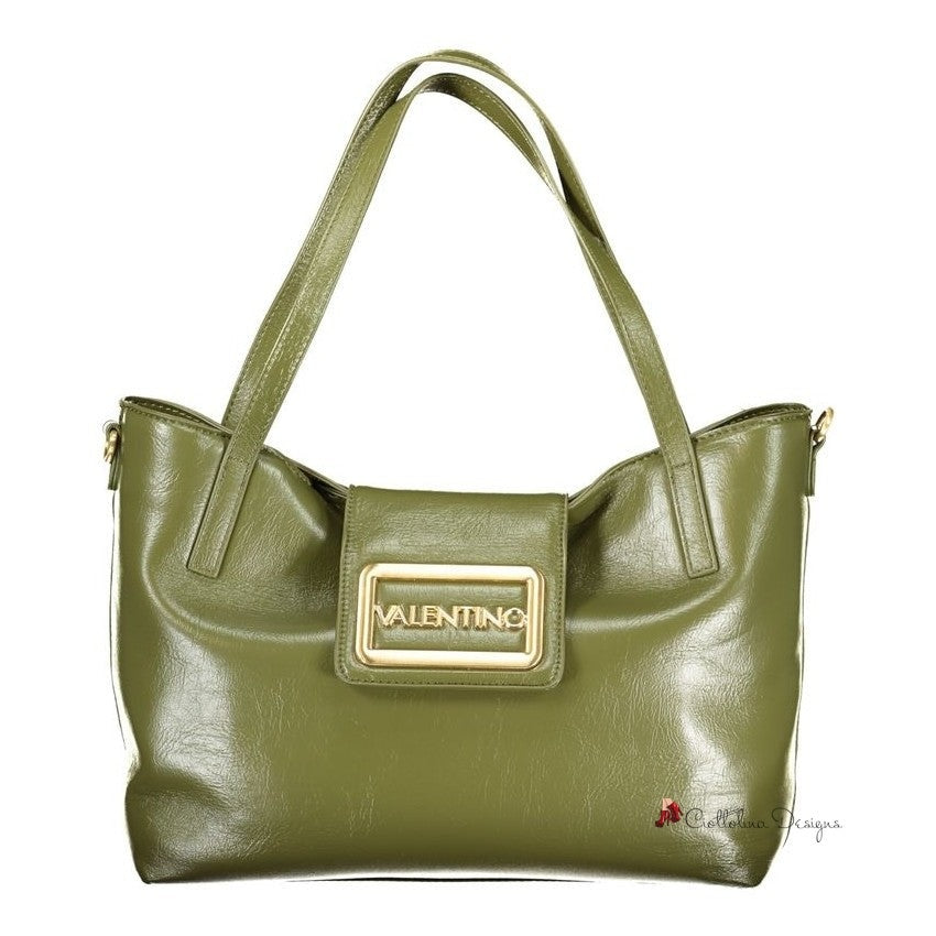 Green Polyethylene Women Handbag