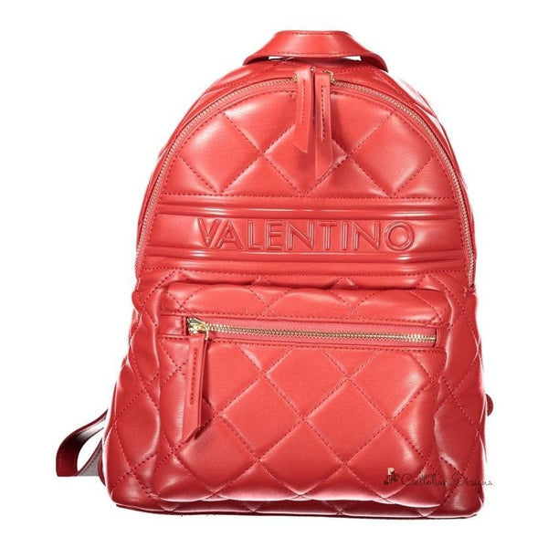 Red Polyethylene Women Backpack