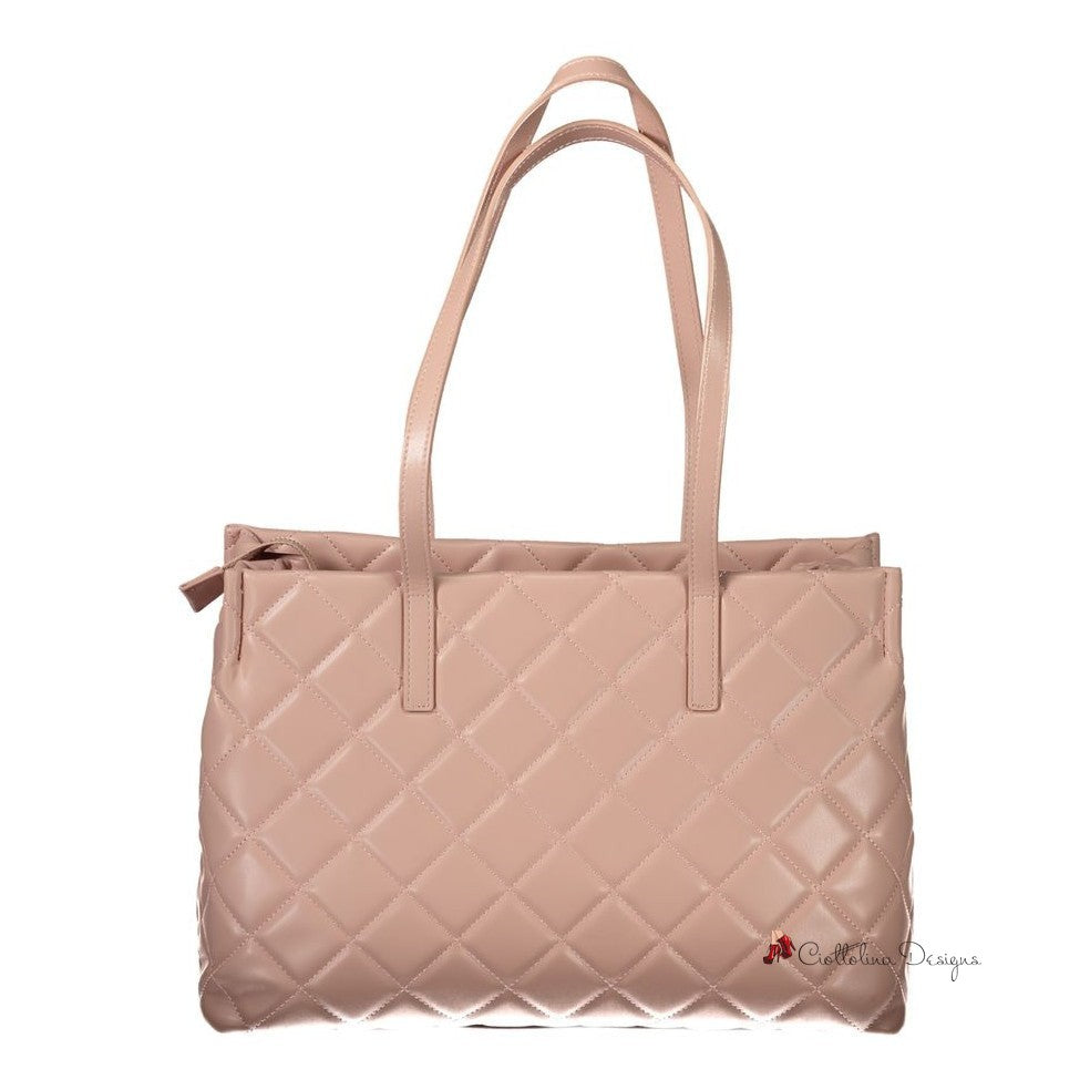 Pink Polyethylene Women Handbag