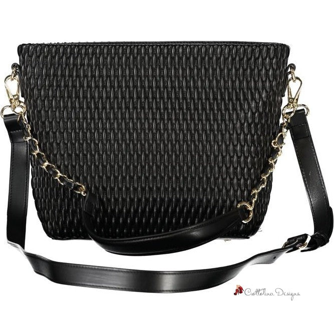 Black Polyethylene Women Handbag