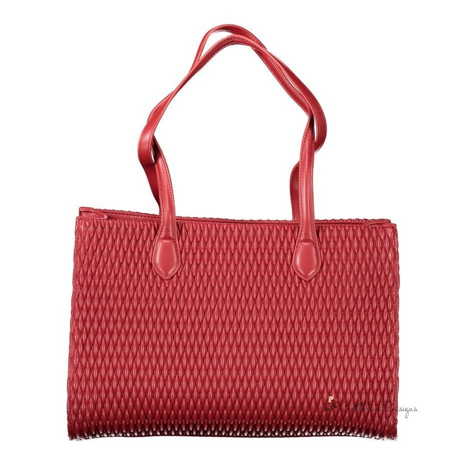 Red Polyethylene Women Handbag