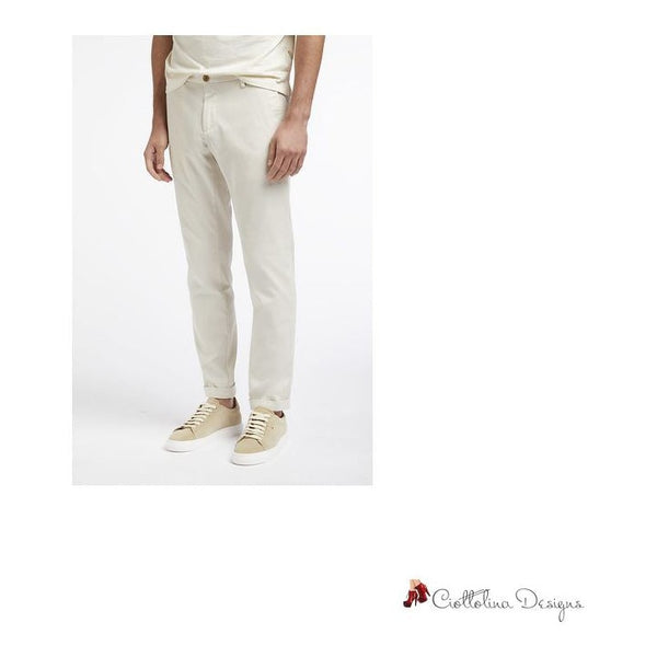 Beige Cotton Jeans & Pant