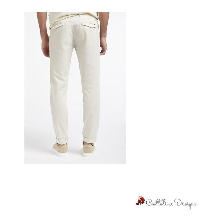 Beige Cotton Jeans & Pant