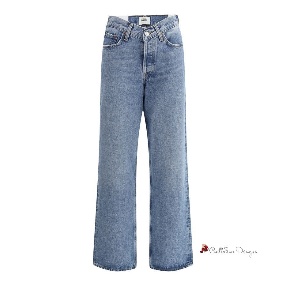 V-waist baggy Jeans