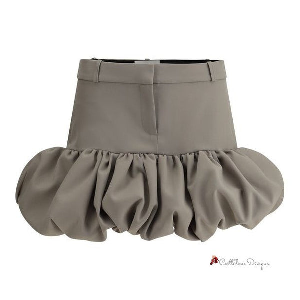 Gathered Hem Miniskirt