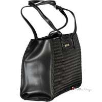 Black Polyethylene Women Handbag