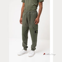 Green Cotton Men Tracksuit Trouser