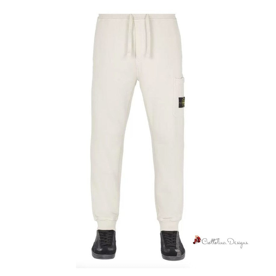 Beige Cotton Men's Tracksuit Trouser