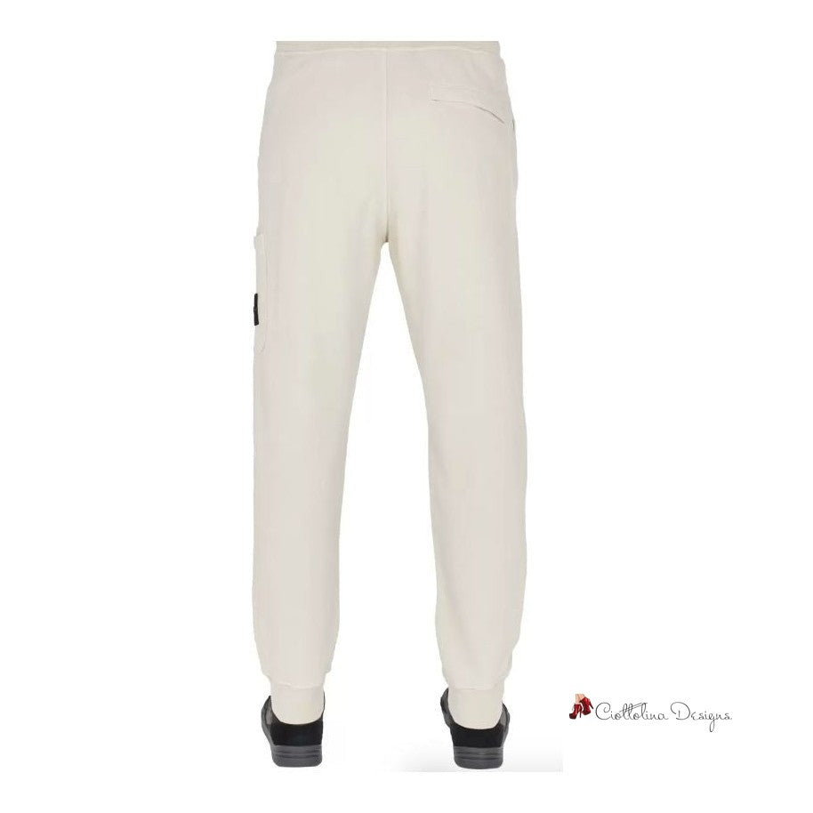 Beige Cotton Men's Tracksuit Trouser