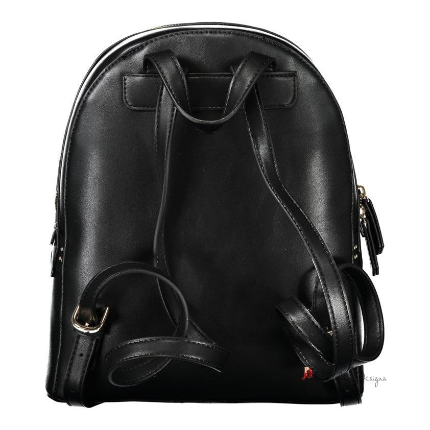 Black Polyethylene Women Backpack