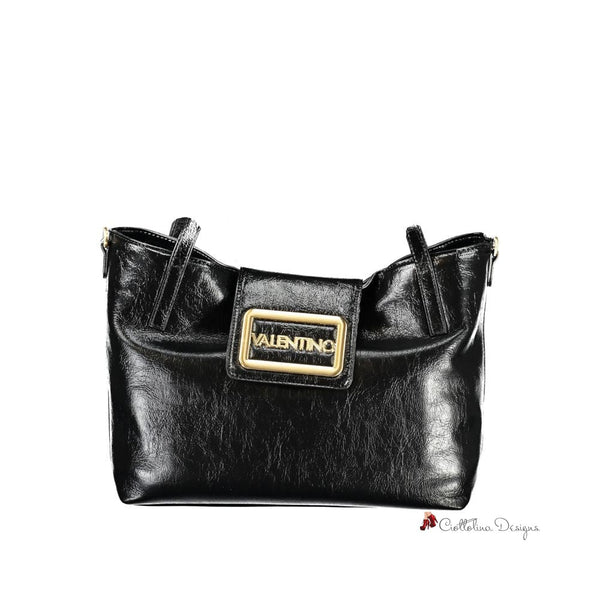 Black Polyethylene Women Handbag