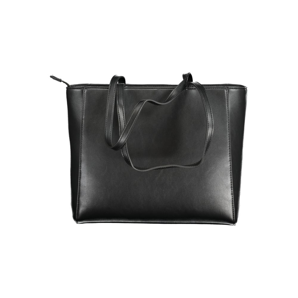 Black Polyethylene Women Handbag