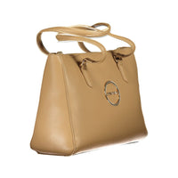 Beige Polyethylene Women Handbag