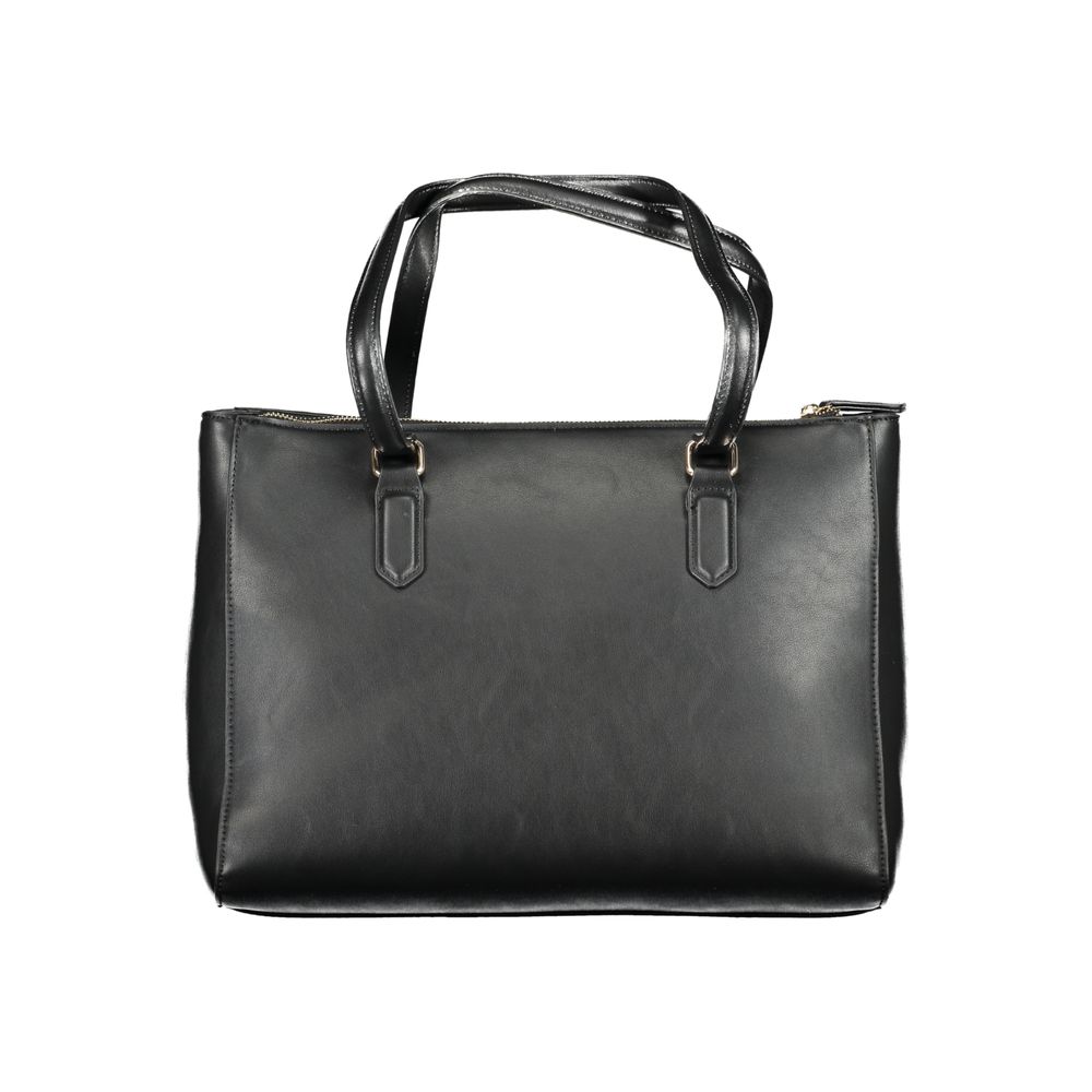 Black Polyethylene Women Handbag