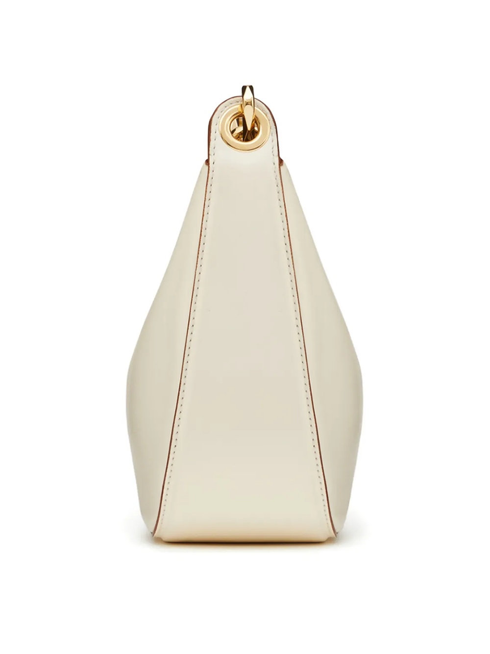 Ivory Leather Mini Hobo Vlogo Shoulder Bag