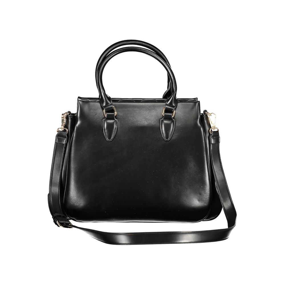 Black Polyethylene Women Handbag