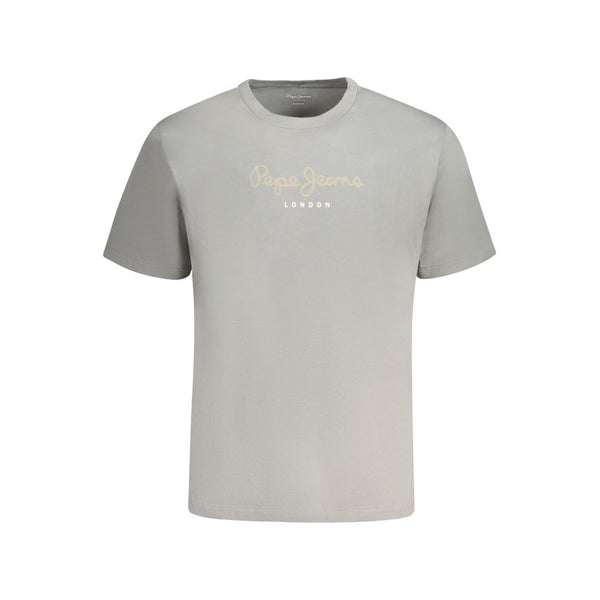 Gray Cotton Men T-Shirt